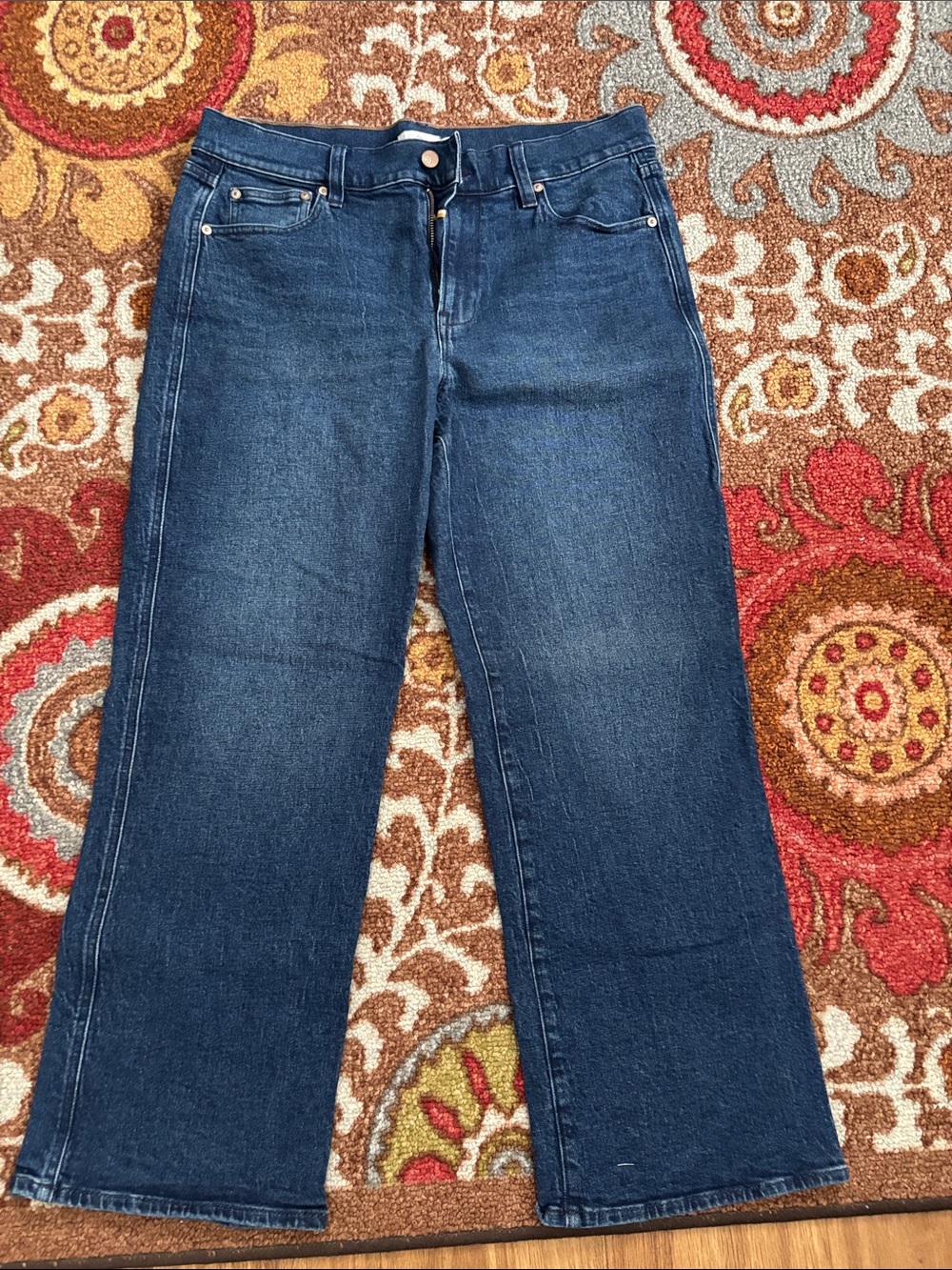 LLBean Straight-Leg Jeans in Dark Blue Denim